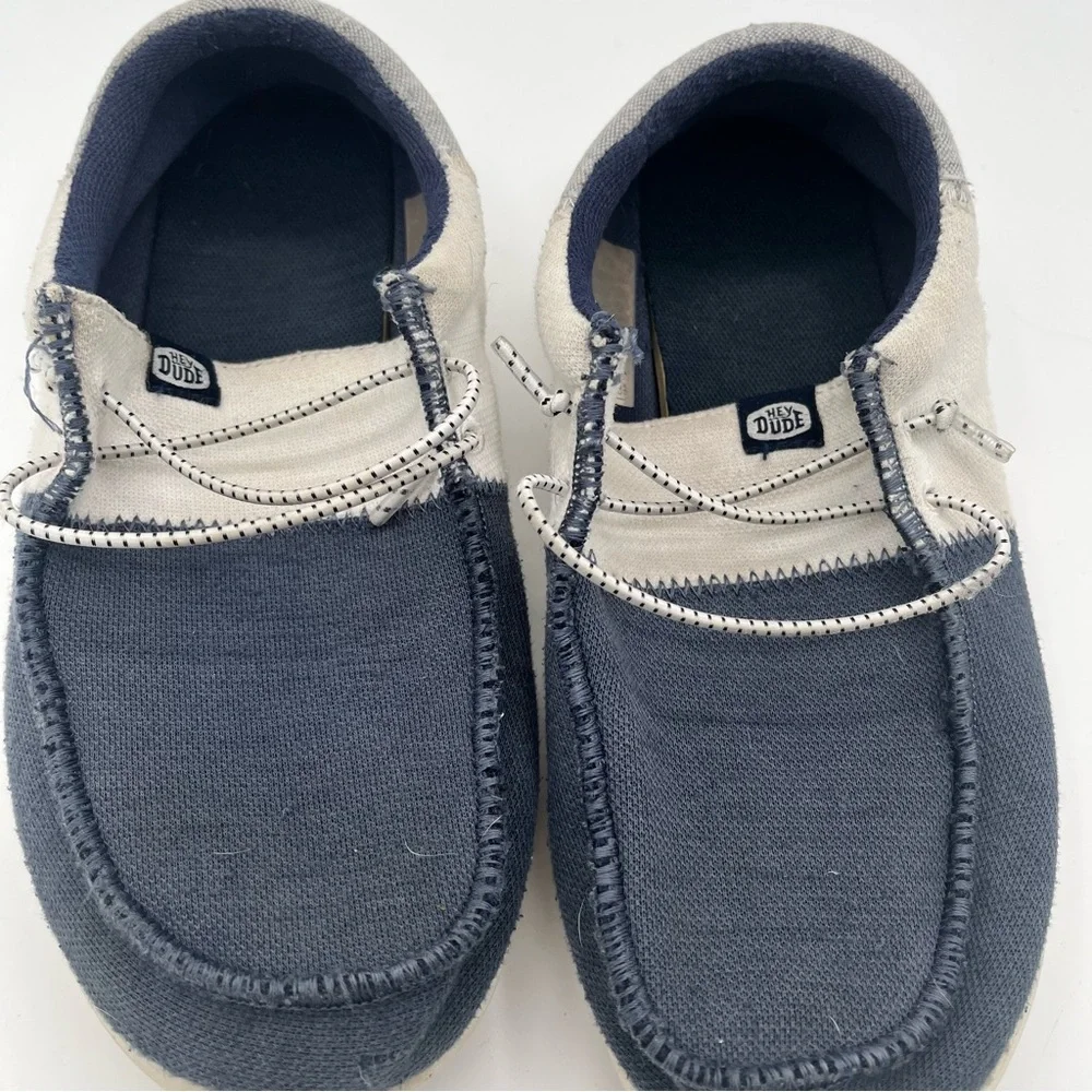 Hey Dude Blue and Grey Moccasins Slip-On Comfort